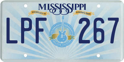 MS license plate LPF267