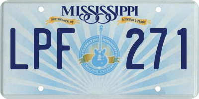 MS license plate LPF271