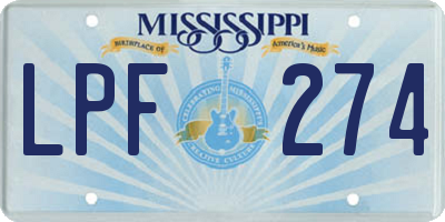 MS license plate LPF274