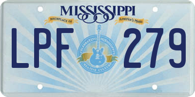 MS license plate LPF279
