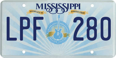 MS license plate LPF280