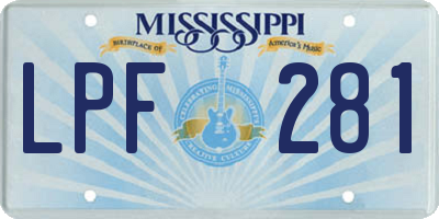 MS license plate LPF281