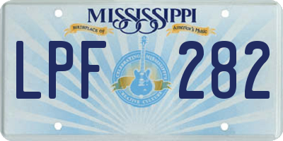 MS license plate LPF282