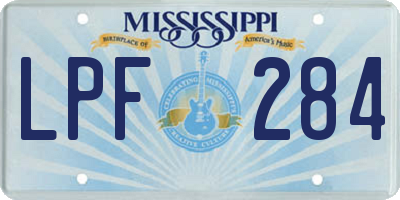 MS license plate LPF284