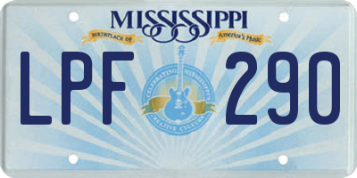 MS license plate LPF290