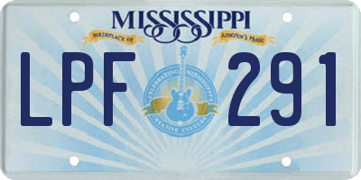 MS license plate LPF291