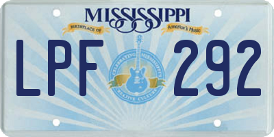 MS license plate LPF292
