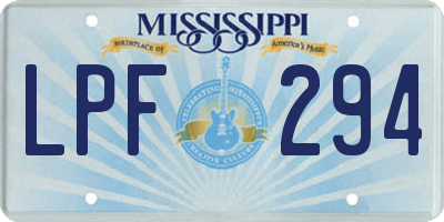 MS license plate LPF294