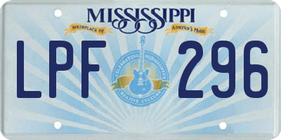 MS license plate LPF296