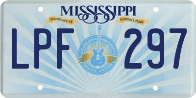 MS license plate LPF297