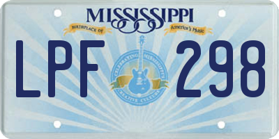 MS license plate LPF298