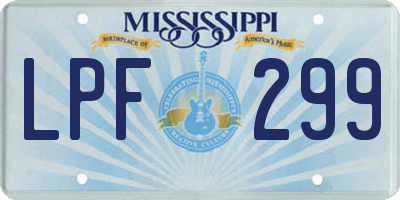 MS license plate LPF299