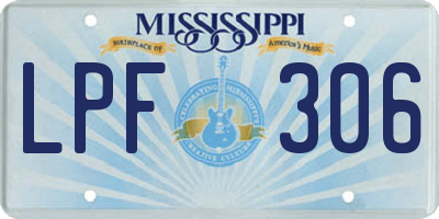 MS license plate LPF306
