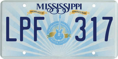 MS license plate LPF317