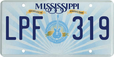 MS license plate LPF319