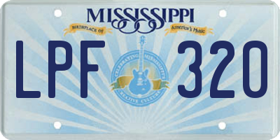 MS license plate LPF320