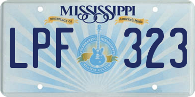 MS license plate LPF323