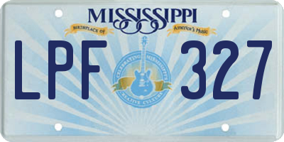MS license plate LPF327
