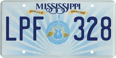 MS license plate LPF328