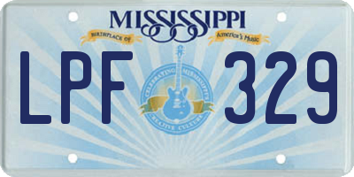 MS license plate LPF329