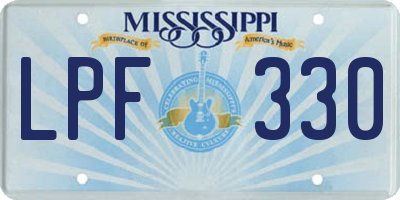 MS license plate LPF330