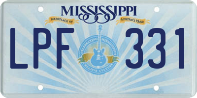 MS license plate LPF331