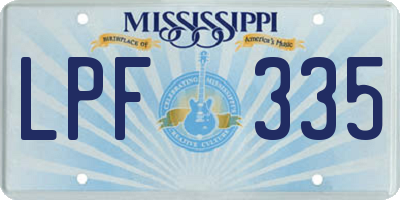 MS license plate LPF335