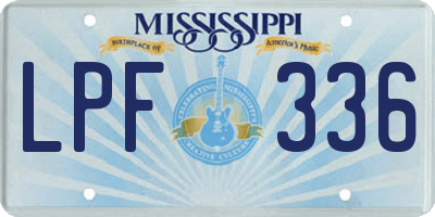 MS license plate LPF336