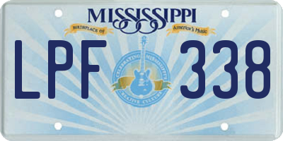 MS license plate LPF338