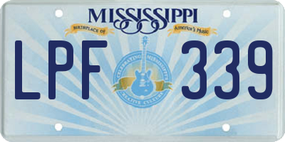 MS license plate LPF339