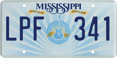 MS license plate LPF341