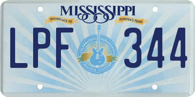 MS license plate LPF344