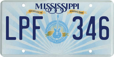 MS license plate LPF346
