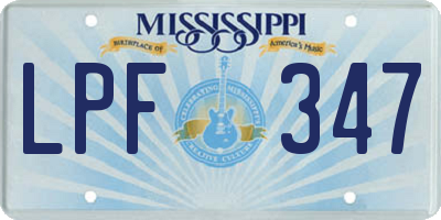 MS license plate LPF347