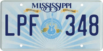 MS license plate LPF348