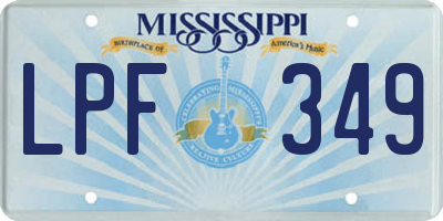 MS license plate LPF349