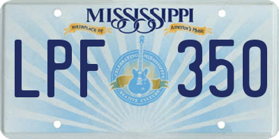 MS license plate LPF350