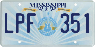 MS license plate LPF351