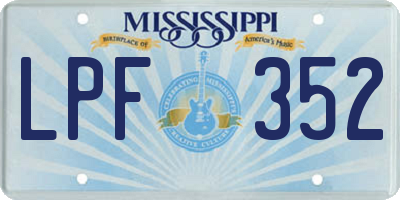 MS license plate LPF352