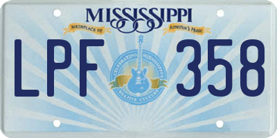 MS license plate LPF358