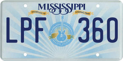 MS license plate LPF360