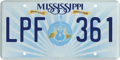 MS license plate LPF361