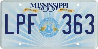 MS license plate LPF363
