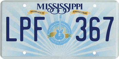 MS license plate LPF367