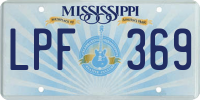 MS license plate LPF369