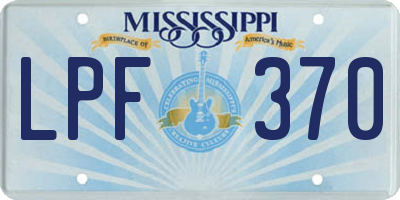 MS license plate LPF370