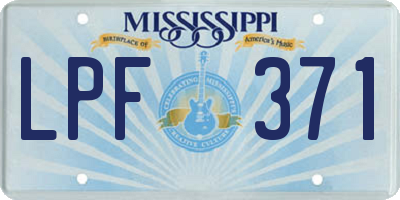 MS license plate LPF371