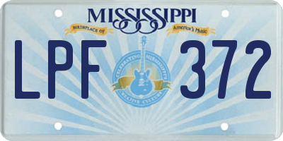 MS license plate LPF372