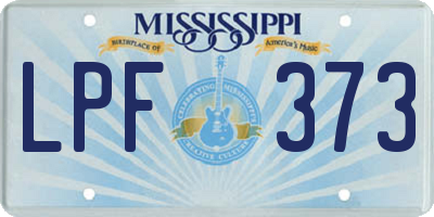 MS license plate LPF373