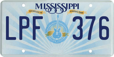 MS license plate LPF376